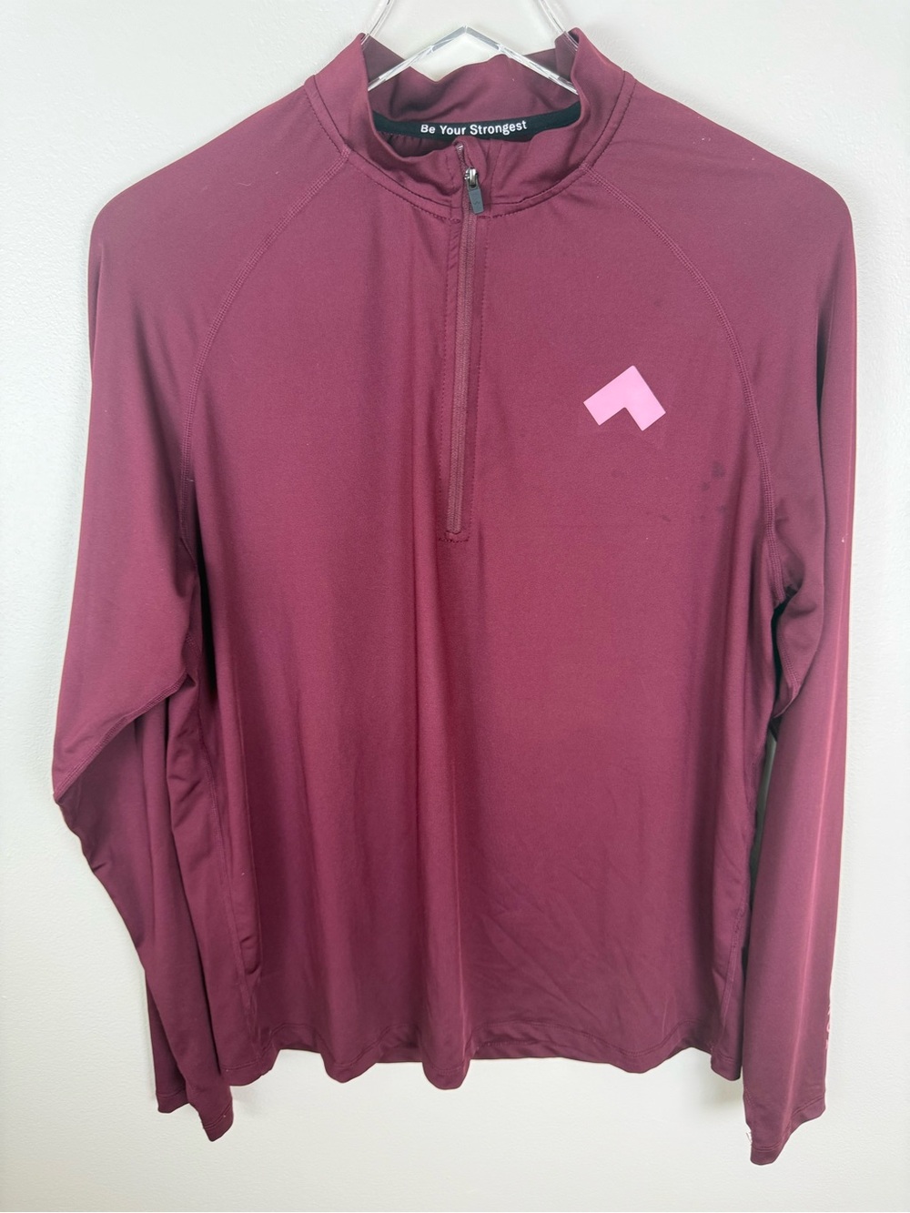 TONAL Performance quarter zip maroon top